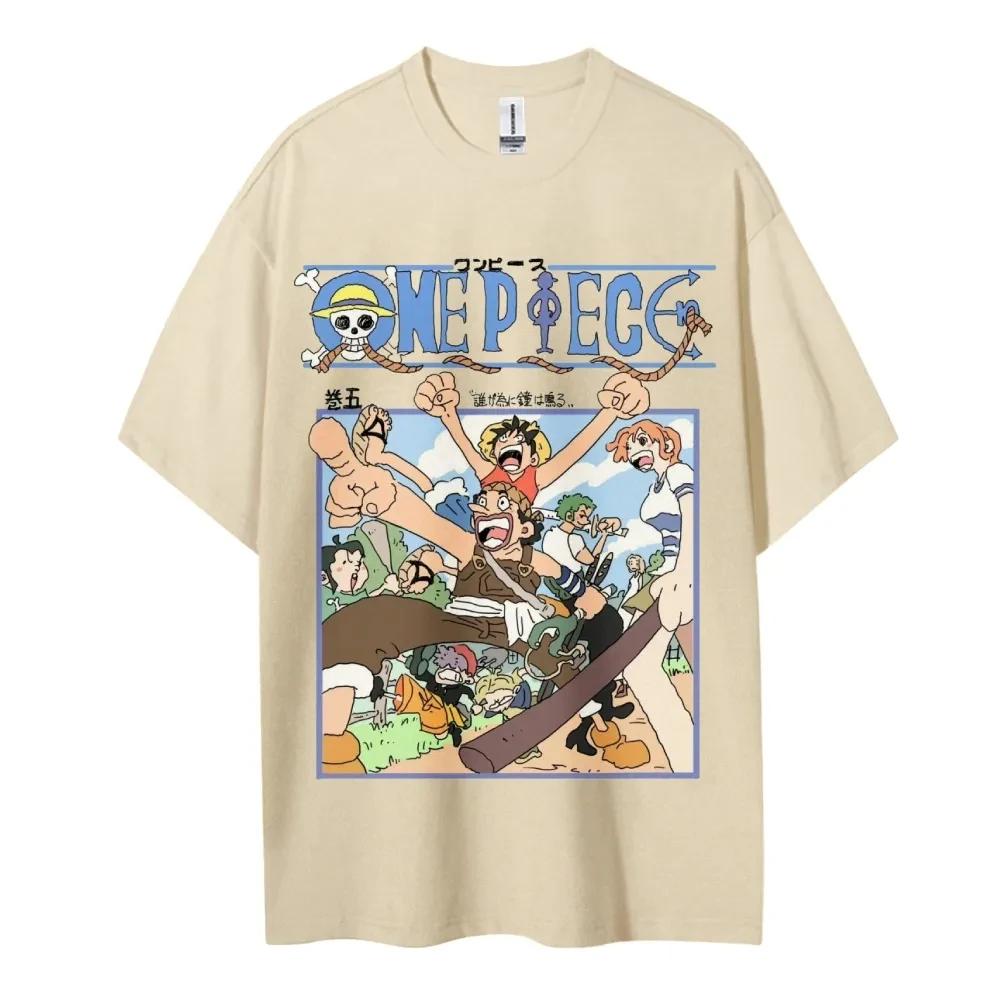 One Piece Animation Derivate Luffy Usopp Druck Herren und Damen Sommer Mode Atmungsaktiv Street Kurzarm T-Shirt