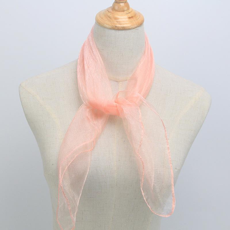 Free Shipping Silk Satin Hair Scarf Women Luxury Sunscreen Small Muffler Hijabs Head Neck Shawls Holiday Beach Vacation Scarves