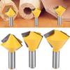 Router Bit, 3pcsset 1/2 Shank Bird's Mouth Glue Joint Router Bit Woodworking Milling Cutter for Solid Wood, Hardwood, Chipboard, Routerbit