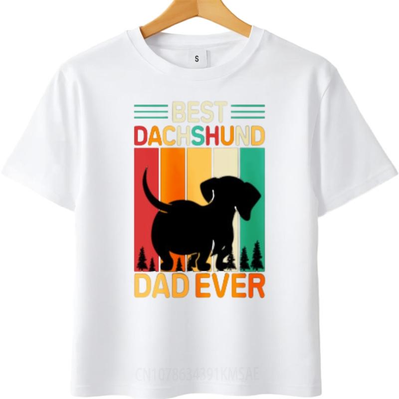 Minimalist Tshirt Soft Oneck t shirt Vintage Best Dachshund Dad Ever Vintage Design Hiphop For men Tee shirt Breathable Tee