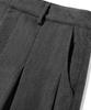 TRILLION Wool-Like Inverted Tuck Herringbone Wide Pants (Gray)