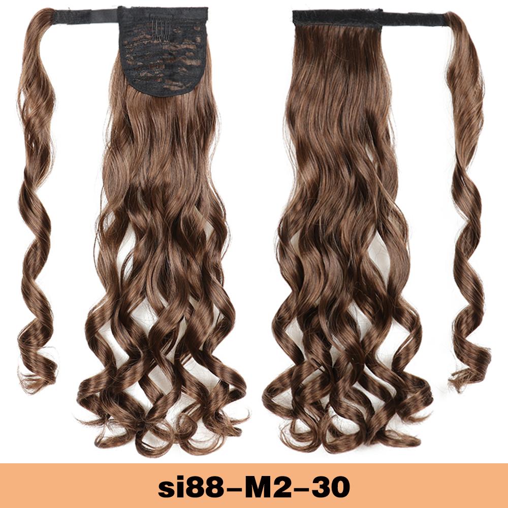 

Длинные волнистые накладные хвостики 60 см, волнистые, обертывающие волосы, кудрявые накладные синтетические накладные волосы для женщин 60cm