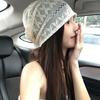 Women's Japanese Style Slouchy Hat Spring and Summer Hollow Large Head Circumference Head-Slimming Thin Beanie Breathable Head-Wrapping Hat