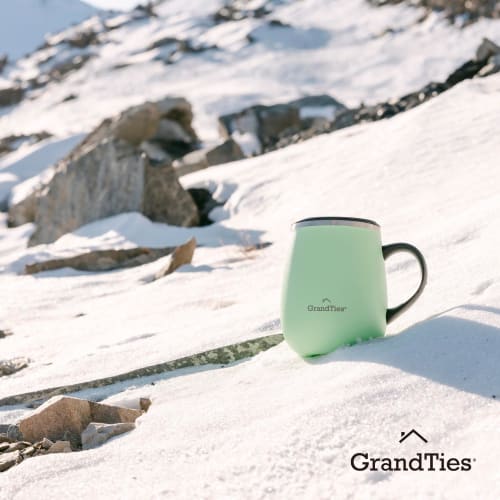 GRANDTIES Premium Vacuum Insulated Mug, 460ml, Available In 19 Colors, with Easy-Open Sliding Lid, Stainless Steel Double-Wall Vacuum Insulation, Keep