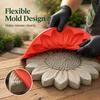 Sunflower Concrete Stepping Stone Mold, Reusable Round Path Paver Mould for Garden, Lawn & Walkway, DIY Outdoor Landscape Decor