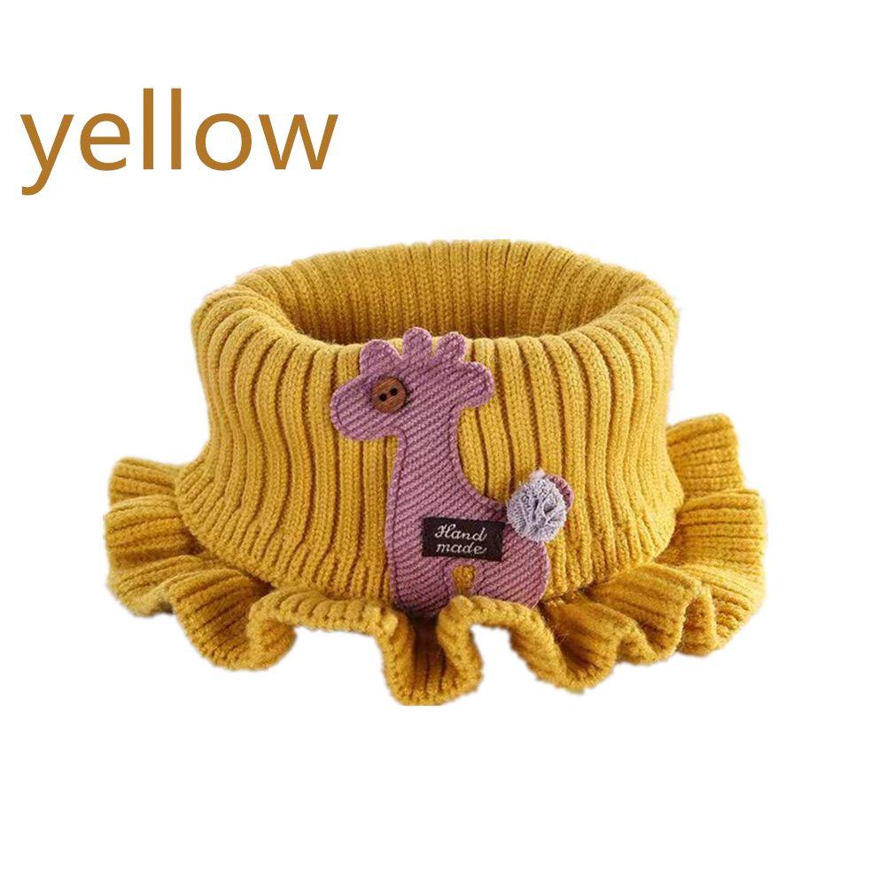 Winter Knitted Bib Children s Shawl Scarf Baby Collar жёлтый