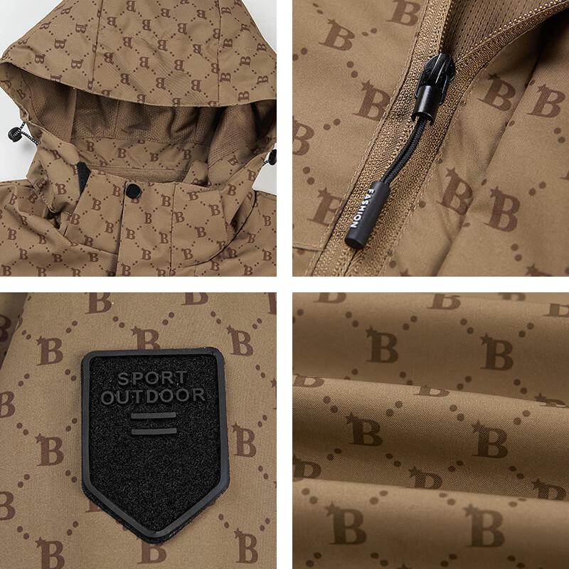 GENIOLAMODE Herren Mode Print Kapuzenjacke