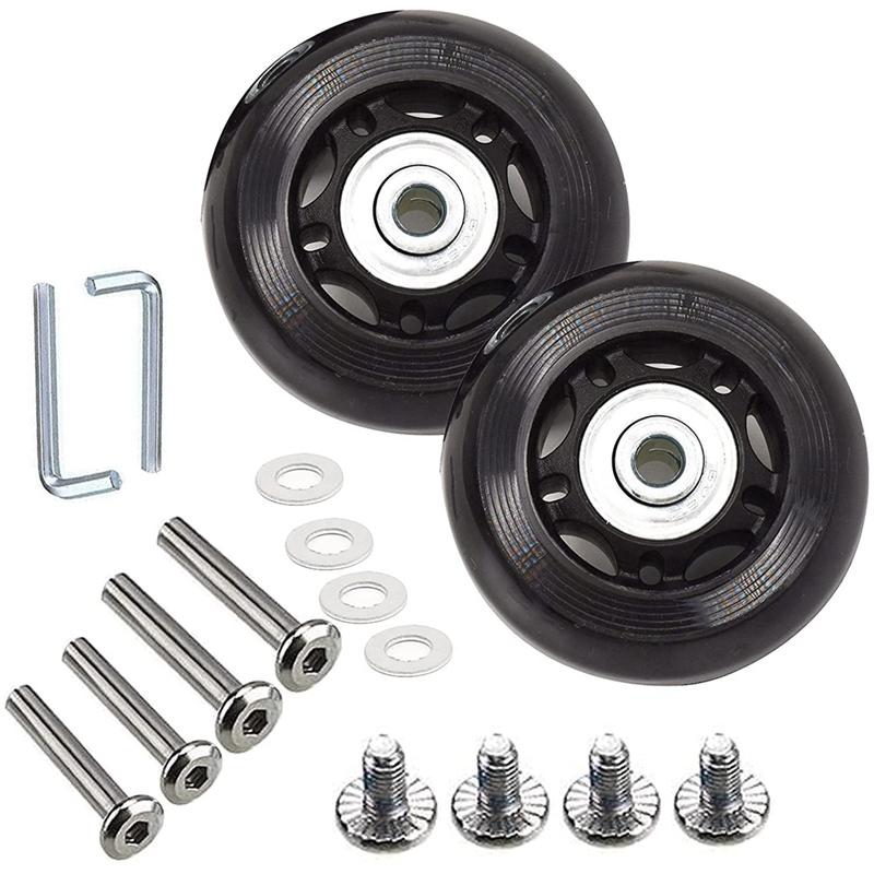 Suitcase Luggage Wheel Replacement Kits Rubber Universal Wheels Swivel Caster Bearingtool (OD:75 W:24 ID:6 Axles:36/ 40Mm)