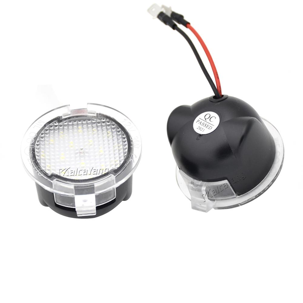 2Pcs Canbus No Error LED Side Mirror Puddle Lights For Ford F150 Mondeo Mk5 Mustang Edge Explorer Expedition Flex 6000K White Dome Lights 6