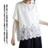 JoccKorr Short Round Loose Plus Perfect for Summer Women's T-Shirt, Blouse, Sleeve, Collar, Openwork, Lace, Floral, Embroidered, Solid, Patchwork,