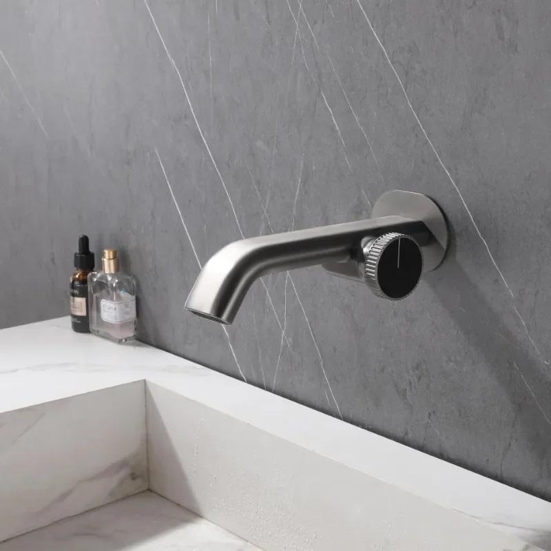 Wall Mounted Brasss One-body Single Handle Bathroom Hot And Cold Water Mixer Tap