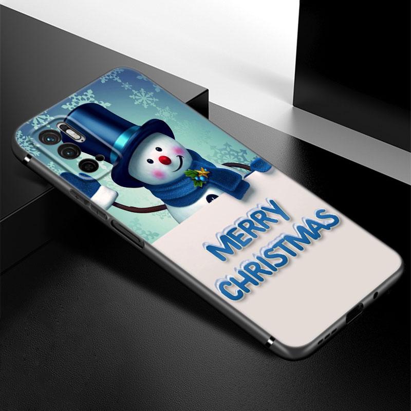 

Чехол для телефона с рождественским снеговиком для Xiaomi Redmi Note 7 8 9 10 Lite 11 11E 11T 12 Pro 11S 4G 10T 5G 8T 9S 10S, черный чехол из ТПУ Redmi Note 12 Pro 5G