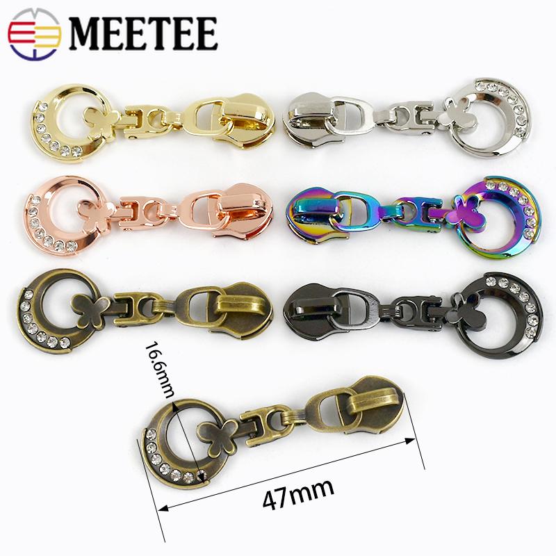 Meetee 5/10/20Pcs 5# Zipper Sliders for Nylon Zip Tapes Sewing Zippers Puller Closure Ziper Clothes Bag Zips Repair Accessories