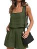 New Women's Outwear Set Linen Shorts Sleeveless Top Vest
