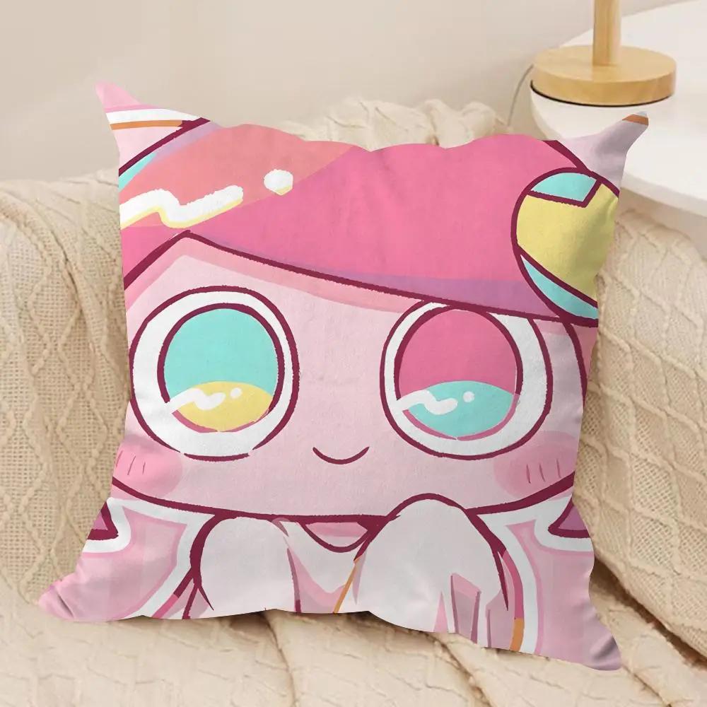 Cute PPepoyo Artist Producer Cushion Cover Silky Short Plush Invisible Zipper Dustproof Sofa Pillow Case For Home Decor