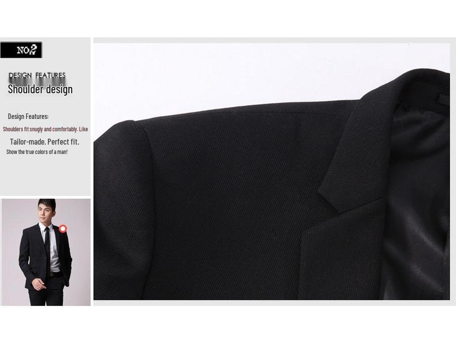 Erkek Kore İnce Kesim Takım Elbise - Sonbahar Kış İş Profesyonel Giyim