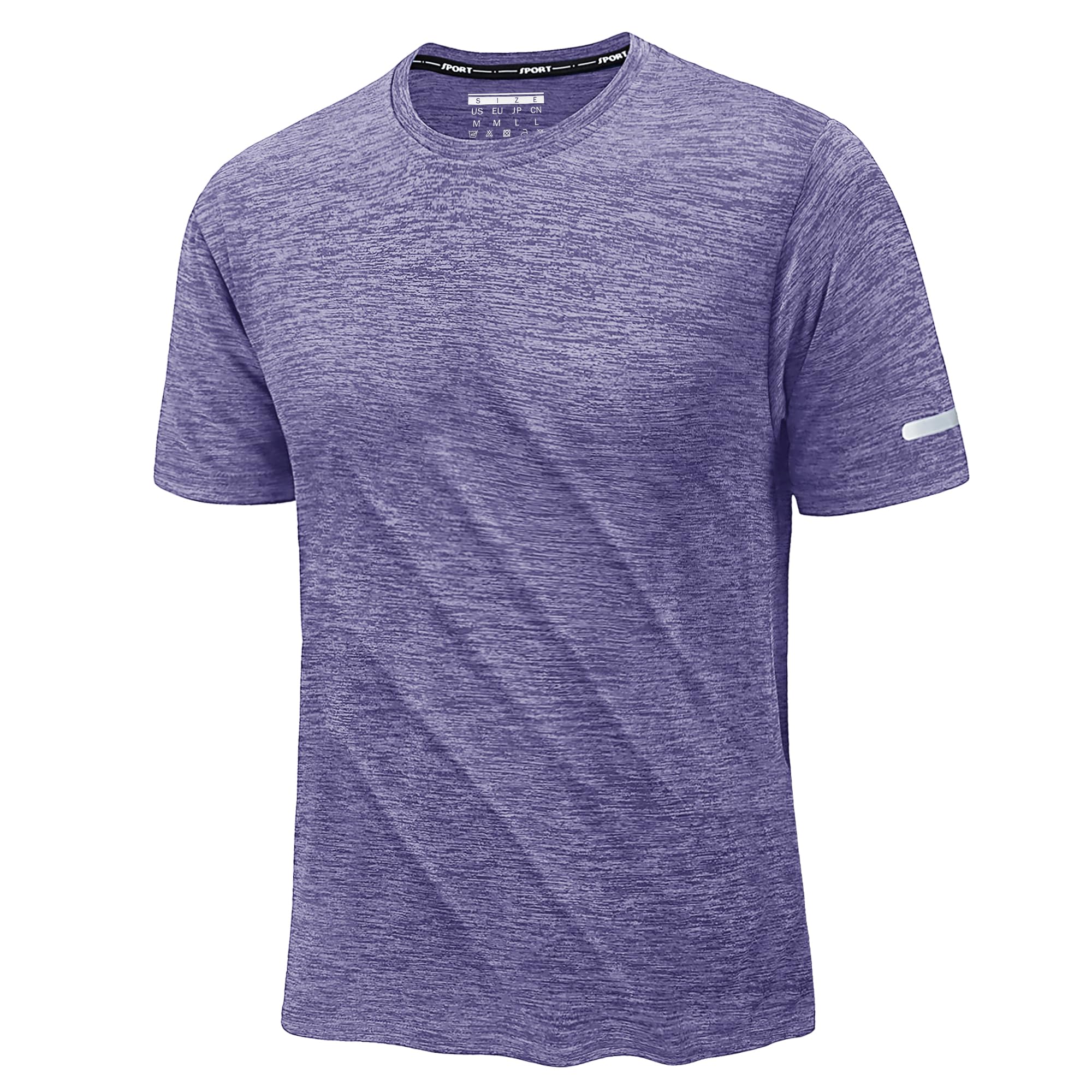 

Короткая быстросохнущая прохладная полиэстеровая футболка с коротким рукавом для больших мышц, размер XL [KEFITEVD], Мужская футболка, Рукав, Сушка, Носка, Ощущение, Футболка, Размер, Спорт, фиолетовый