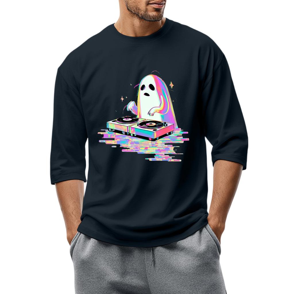 Men'S Round Neck Three-Quarters Sleeve Top Casual Fashion T-Shirt