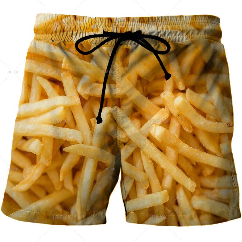 Summer 3D Food Graphic Print Shorts Fashionable Casual Beach Men's Shorts