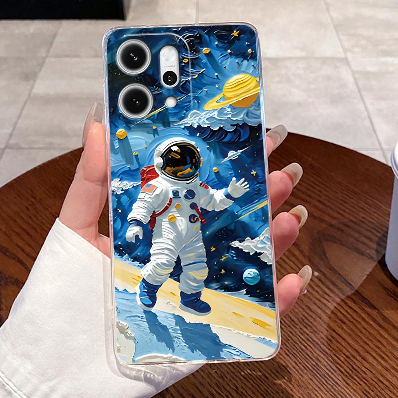 Casing For Oppo Reno14 / Reno 14F / Reno 14 Pro Clear Silicone Jelly Soft TPU Back Cover Cute Rabbit Cat Dinasaur Phone Case