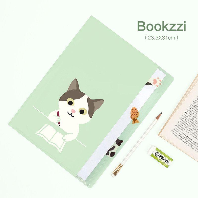 

Bookfriends South Korea Stationery Dog Cat 3-Layer Folder Multi-Layer Transparent A4 Folder Test Paper Storage