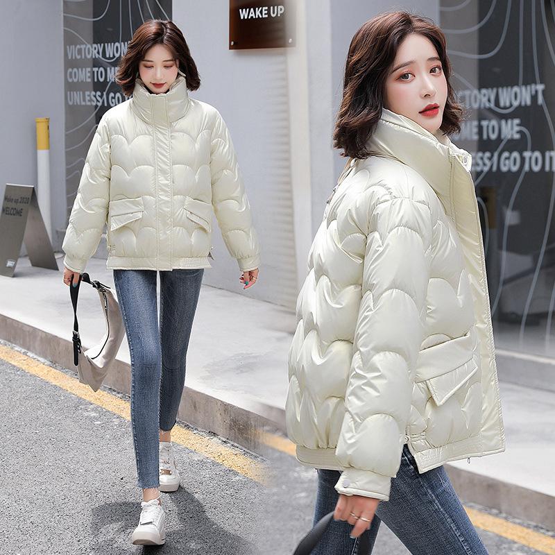 Leave-in glossy down cotton-padded clothes women's short winter new loose cotton-padded clothes small cotton-padded jacket