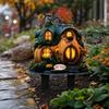 Halloween Fairy Garden Stake, 2D Acrylic Pumpkin House Sign Decoration, Holiday Party Fairy Garden Accessories for Outdoor Yard Lawn Pathway