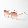 Metal Frame Glasses, Men'S Square Hollow Design Sunglasses, Women'S Ins Face-Covering Sunglasses