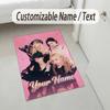 Personalized Crystal Velvet Carpet,aespa Custom Printed Name, Plush Area Rug For Home Indoor Decor