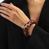 Leopardenmuster Acryl Armreif Dick Retro Handring Kreativ Unregelmäßig Breites Armband Mädchen