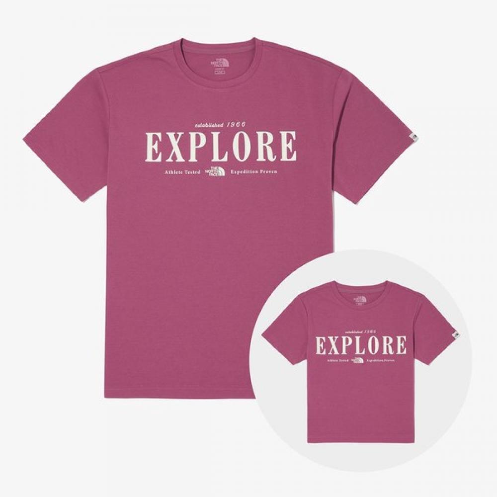 

The North Face White Label Explore Short Sleeve Round Tee Nt7uq06n ROSE PINK/085