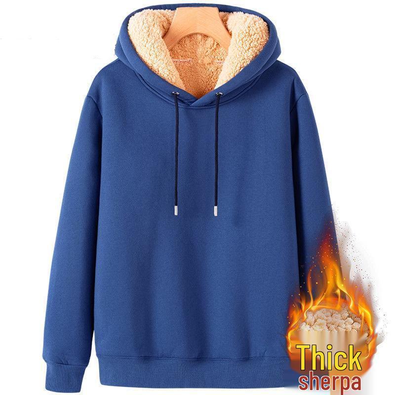 Men's Lambskin Fleece Hooded Jacket - Casual Winter Hoodie