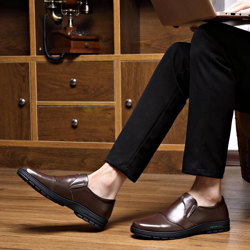 Fashion Men's Shoes Comfortable Men Casual Shoes Genuine Leather Breathable Loafers Slip-on Footwear Walking Driving Shoes