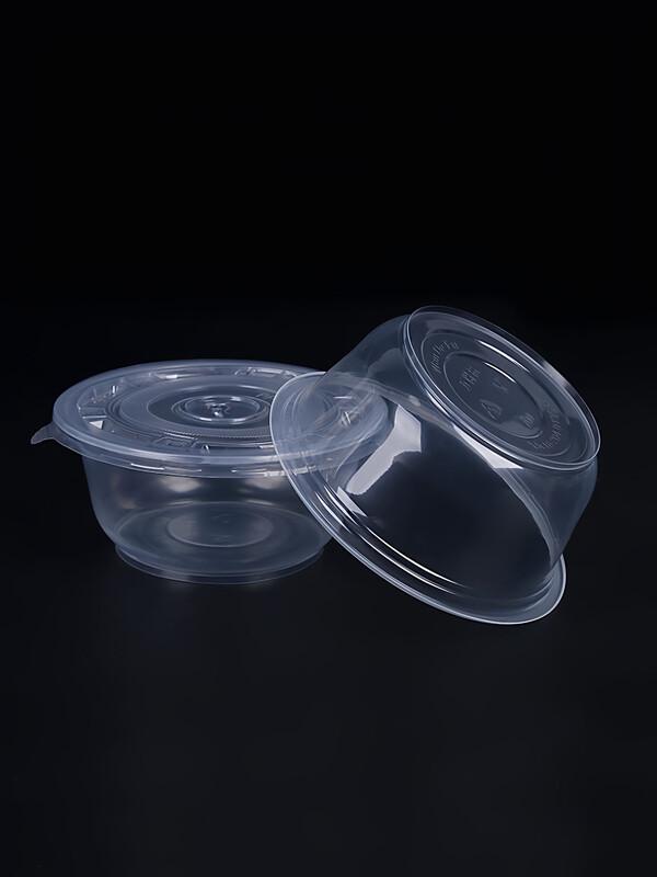 Disposable Plastic Round Bowls with Lids