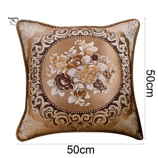 For Living Room Pillowslip Embroidery Pattern Car Interior Ornaments Silk Satin Sofa Couch Cushion Cover