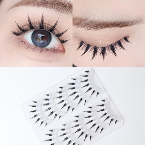False eyelashes, cosplay makeup, short upper eyelashes, popular handmade false eyelashes, actress eyelashes, 5 pairs (M13)