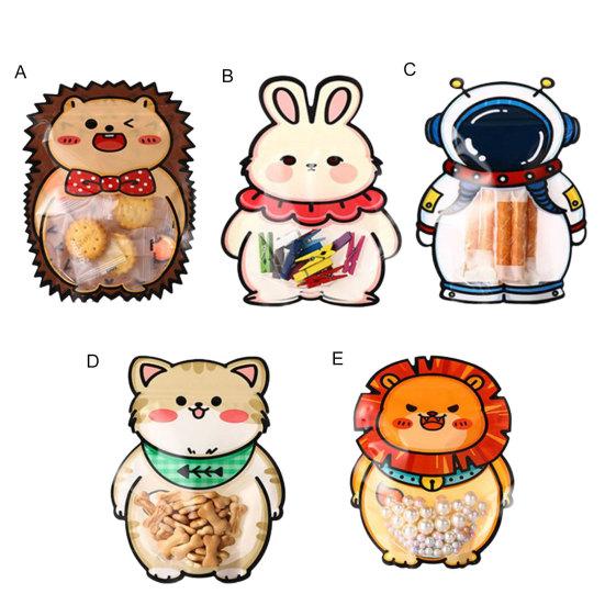 10 szt. Torebka na cukierki widoczne okno w zwierzęcym stylu śliczny mały kształt jeża woreczek do zamykania ciasteczek kuchnia