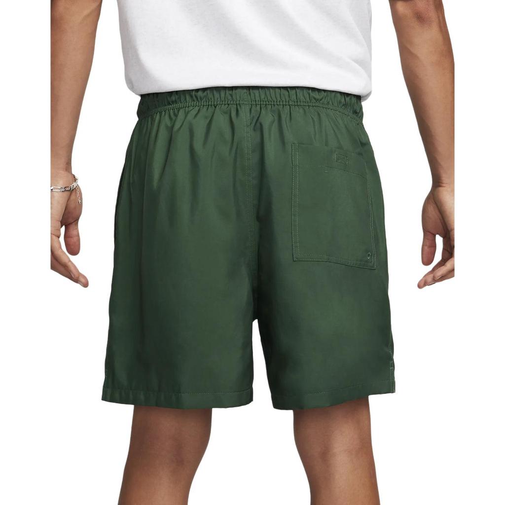Nike Club Logo Embroidered Drawstring Straight-Leg Sports Shorts Men Bottoms Green FN3307-323