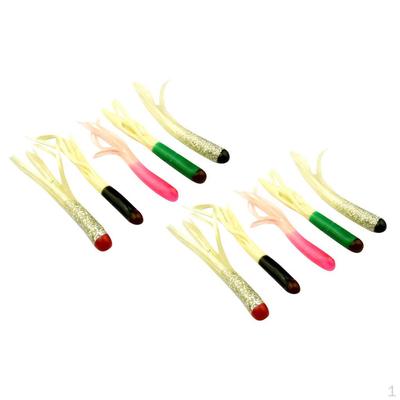 10pcs Squid Octopus Skirts Soft Fishing Baits Saltwater Mixed Color 5cm
