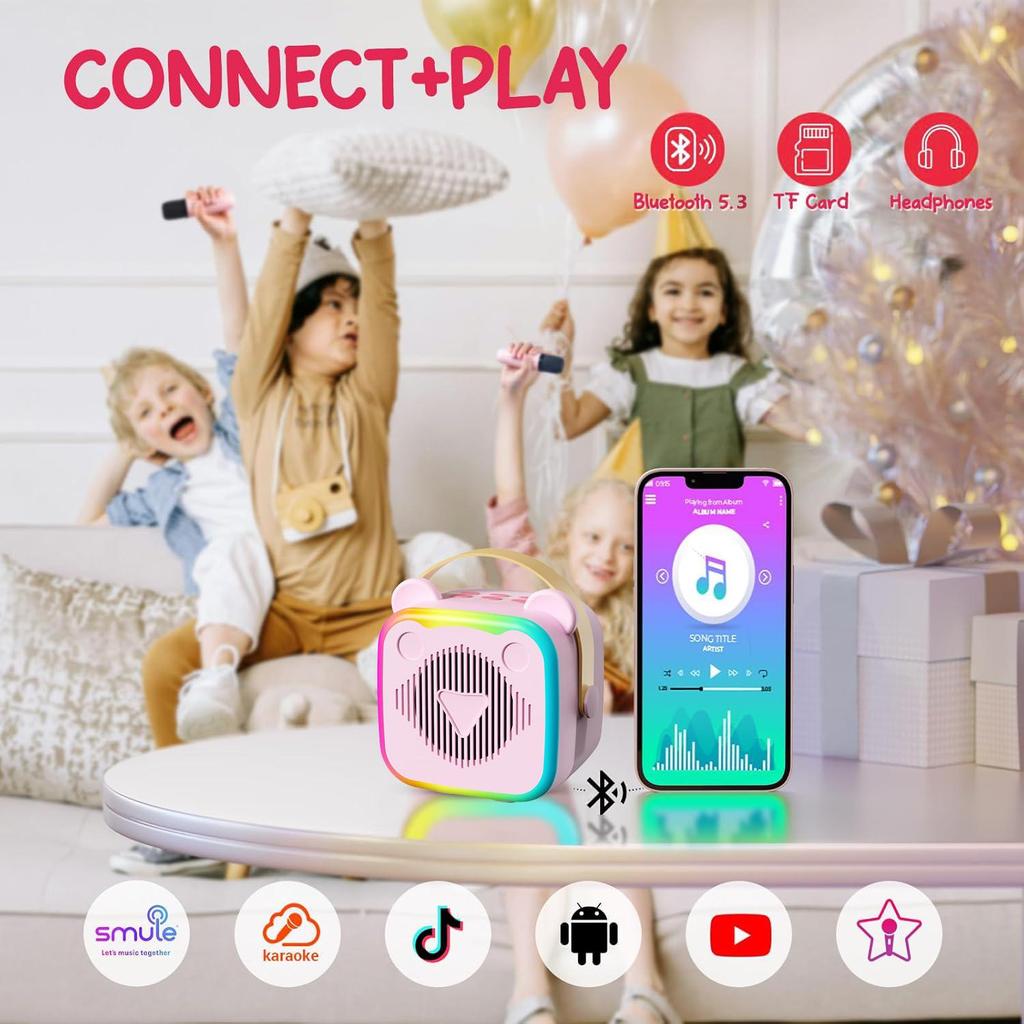 K10 All-in-One Bluetooth Karaoke-Lautsprecher & Mikrofon - Perfektes Gesangsgeschenk für Kinder (K12-Version)