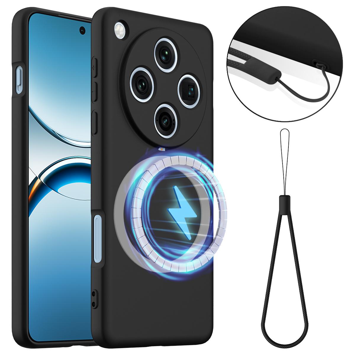 

Чохол для Oppo Find X8 Pro 5G Сумісний з MagSafe Протиударний Чохол для телефону з рідкого силікону Black