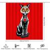 Spooky Skull Bat Halloween Shower Curtain Gothic Horror Vampire Batwing Bathroom Decor