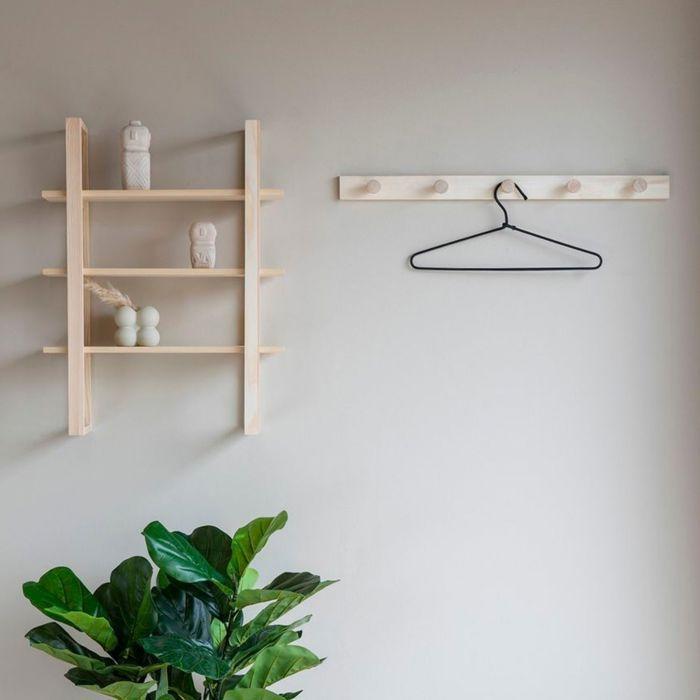 Porte manteau mural en peuplier 70 cm