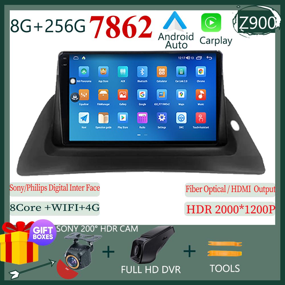 Multimedia Android 14 For Renault Kangoo 2015 - 2018 Car Radio Player QLED Screen Carplay Navigation WIFI 5G NO 2 DIN DVD BT