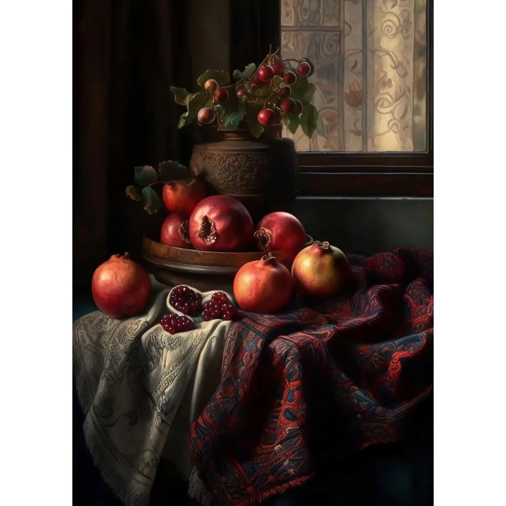 Vintage Küche Früchte Stillleben Poster Landküche Gesunde Lebensmittel Drucke Leinwandmalerei Wandbilder Heimküchendekor