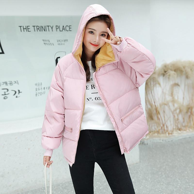 Small Cotton-padded Women's Short Winter New Hooded Small Cotton-padded Jacket Women's Loose Cotton-padded Women