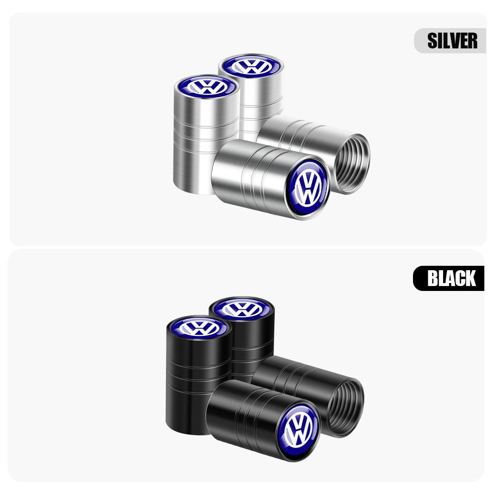4PCS 3D Metal Car Wheel Tires Valve Caps Tyre Dust Cover For Volkswagen Polo Sharan Golf Scirocco Touran Touareg VW GIT Tcross BA5