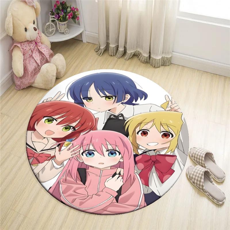 Customizable BOCCHI THE ROCK Round Non-Slip Carpet - Ideal for Garden, Picnic, Office, Perfect for Decoration, Suitable For All Seasons