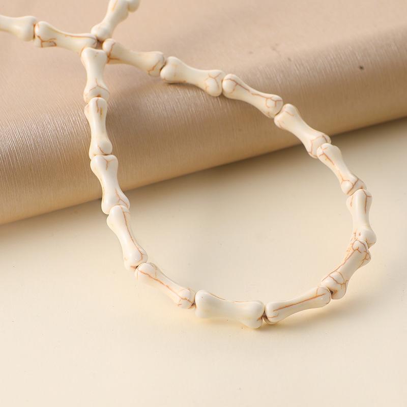 Retro White Turquoise Dog Bone Jewelry Components: DIY Handmade Earrings, Bracelets, Necklaces Accessories