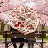 1pc Paris Love Automatic Open/Close Umbrella Compact Folding Umbrella with 8-Rib Shaft for Women/Men, Portable Travel Umbrella,1213S